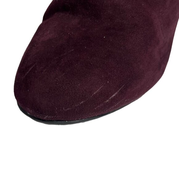 Charming Charlie Womens Wedge Boot Burgundy Zipper Tassel Size 9 - Picture 9 of 11